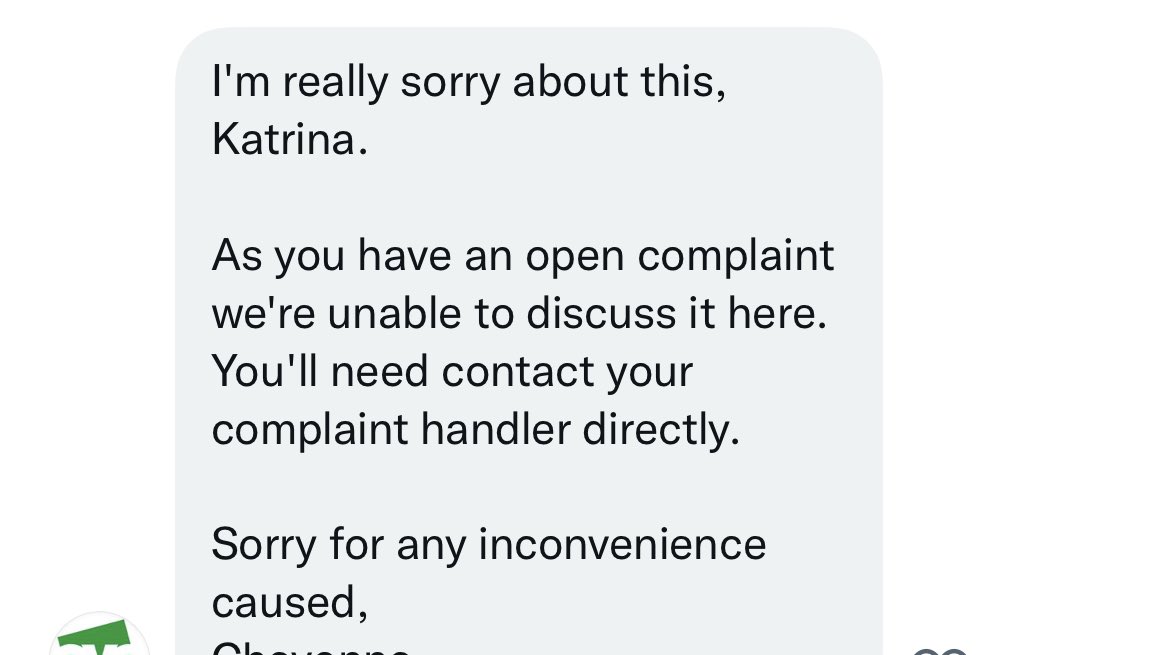 katwalk80's tweet photo. Honestly talk about going round in circles @OVOEnergy what do you need to do to get someone to communicate with you.I’ve called and emailed and not response I will gladly call the direct line for my complaint handler just give me the details😠#ovoenergy #news #thesun #DailyMail https://t.co/4bPYq14gzR