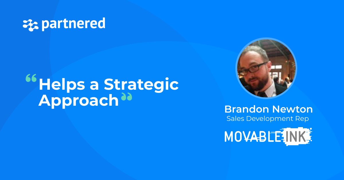 joinpartnered's tweet image. For today's Why Partnered, Brandon Newton from Movable Ink said "The functionality &amp;amp; ease of use is fantastic. A great tool to help connect with partners &amp;amp; understand a stronger approach to business." It's time to shortcut your Sales Cycle. Join Partnered Today! #abn #b2b