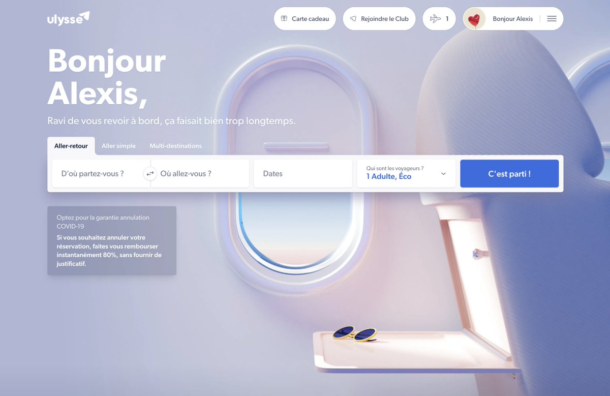 adoreau's tweet photo. If you have to book a plane, use @ulyssetravel !
I haven't seen such a great product experience in a while. Design, UX writing, Customer Service. In the future, I would only use this service to book a plane. Well done to all the team and especially to @adjernien @AxelGuidicelli https://t.co/HVjax3jQWe