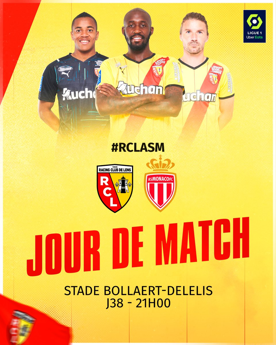 RCLens's tweet image. 𝙅𝙤𝙪𝙧 𝙙𝙚 𝙈𝙖𝙩𝙘𝙝 🔥

🆚 @AS_Monaco
⌚️ 21h00
📍 Bollaert-Delelis
📲 #RCLASM

#SiFierDEtreLensois ❤️💛