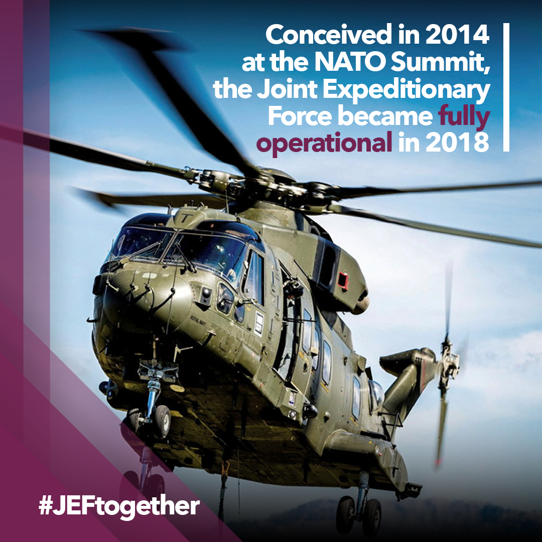 DefenceOps's tweet photo. Conceived in 2014 at the NATO Summit, the Joint Expeditionary Force became fully operational in 2018.
#JEFtogether #DefenceOps https://t.co/iBHC6cNIYk