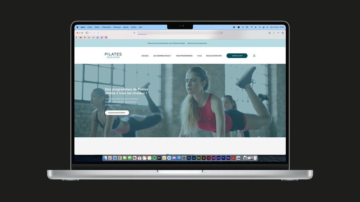 adamfalconieri's tweet photo. 💻😍 Nouveau projet web
#PilatesEvolution se réinvente et sort sa plateforme de cours de Pilates en ligne !
J’ai pu collaborer avec eux sur la mise en place du parcours utilisateur et de la UI.
✅ Des besoins de #WebDesign ?
Devis gratuit 👉 https://t.co/cDFqootjwQ https://t.co/HuoBt5CbZ9