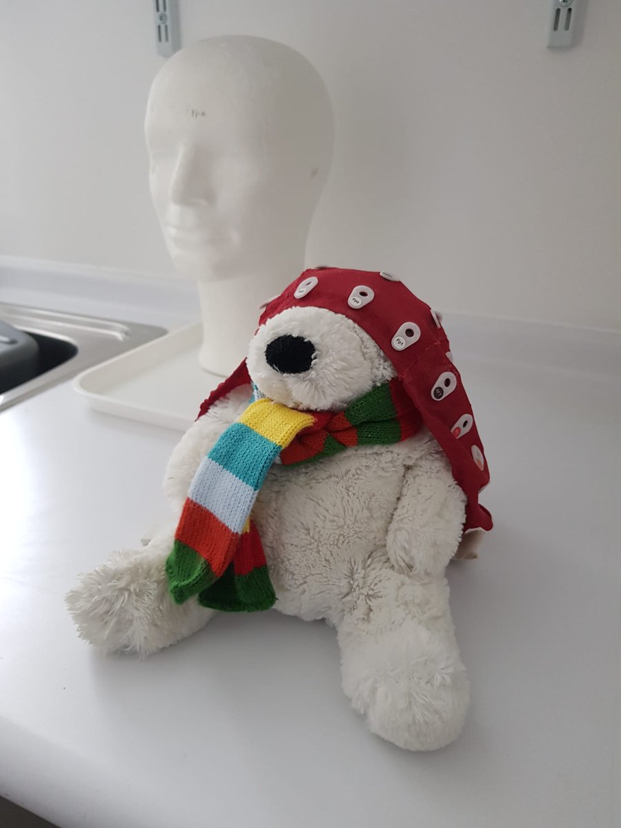 CUBRICcardiff's tweet photo. A few more pictures of Ollie's teddy's big day out at CUBRIC! ๐งธ His head was a bit small for the electrode cap so we had to abort! #CUBRIC #MRI #MEG #EEG #brain #scan #research #imaging #scientist #cardiff #cardiffuni #neuroscience #science #teddy #competiton #winner https://t.co/Ag8OCx0zQf