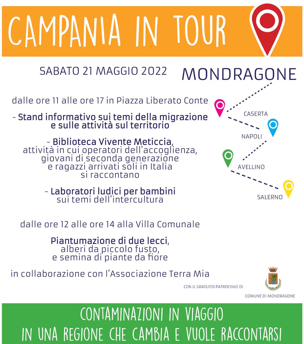 fab_together's tweet photo. Il Campania in Tour fa tappa a #Mondragone. Una giornata ricca di #eventi culturali e per discutere di #accoglienza in famiglia Sabato #21maggio

#Campania #CIDIS #FAB #fabtogether #amif #migrationeu  
https://t.co/3XU49tIDpm https://t.co/6ZHx3zllmY