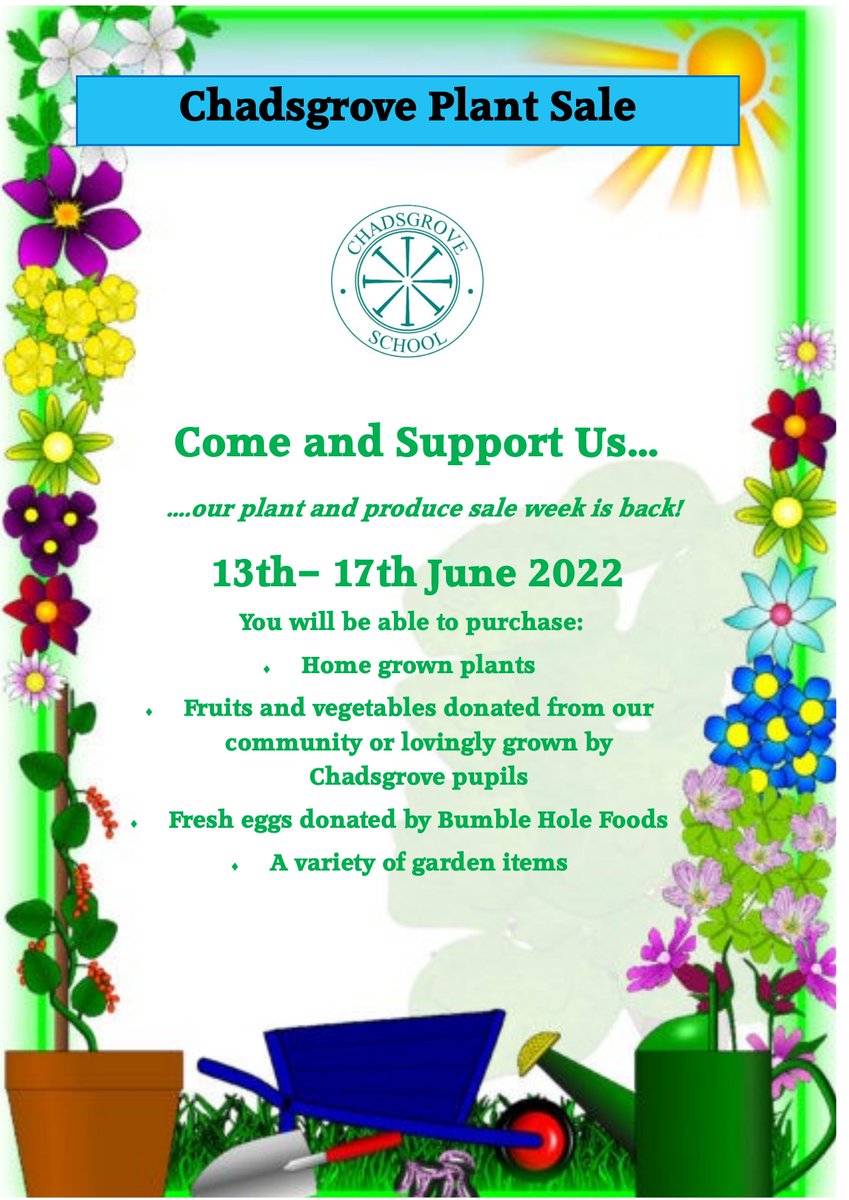 Chadsgrove plant sale is back! We are hoping to raise much-needed funds for the school.
We are also looking for any donations that you would be able to give.
