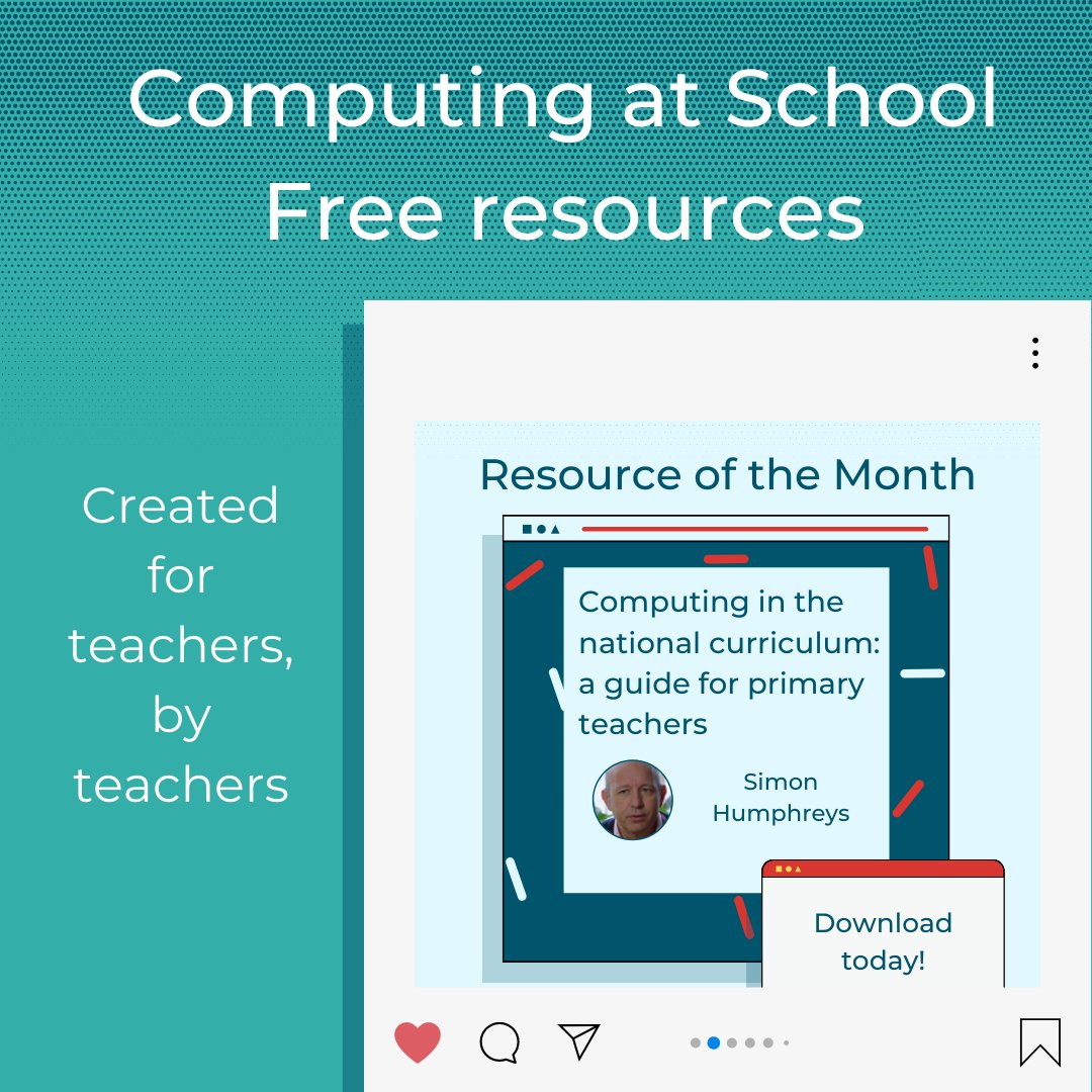 Join us at Computing at School, the community for computing teachers. 

Your FREE membership entitles you to resources,
guidance and best practice from other teachers. Attend workshops &amp; events that will help grow your confidence teaching computing. 

computingatschool.org.uk/account/new-me…