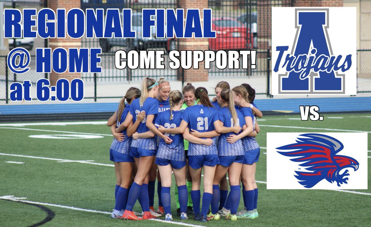 ladytrojansoc's tweet photo. BIG DAY TODAY!! Regional final vs. Hays. COME AND SUPPORT! First 100 students have free entry!💙💙 #gotrojans https://t.co/xQLG3Ug5Ds