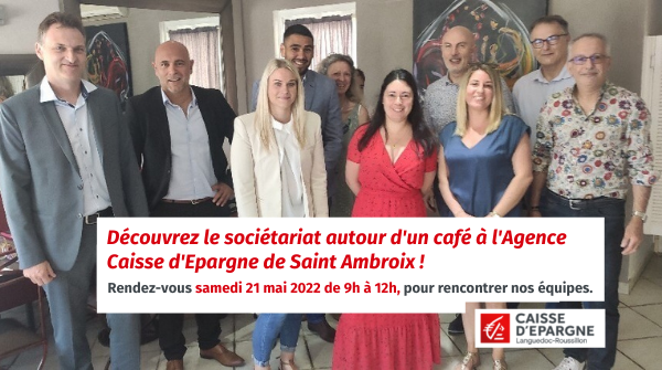 CaissepargneLR's tweet photo. Le #sociétariat vous intéresse ? Vous souhaitez découvrir tous les avantages d’une #BanqueCoopérative ?
Venez échanger autour d’un café avec nos équipes de l’agence de Saint-Ambroix &amp; Barjac samedi matin ! 
Merci de vous inscrire au 04 34 01 31 90 ☎ #PUB https://t.co/z9GMZsjYbH