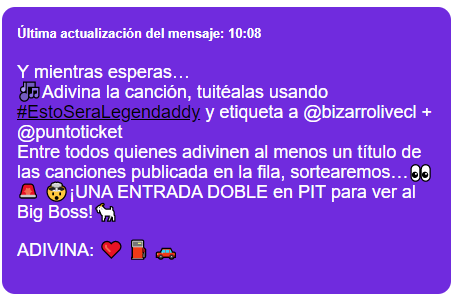MaridaLindemann's tweet photo. 🎶#EstoSeraLegendaddy! @bizarrolivecl  @puntoticket
Vamoh que se puedeeeeeeeeeeeeeeeeeee

GASOLINA! https://t.co/WI6poPdlOq