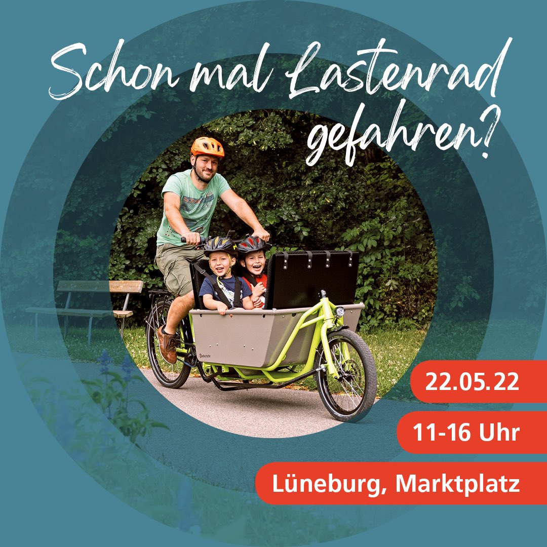 Kommenden Sonntag könnt ihr kostenlos E-Lastenräder testen. Denn die Cargobike Roadshow kommt nach Lümeburg! Kommt vorbei 🚲

#stadtlüneburg #cargobike #lastenfahrrad #transport #mobilität