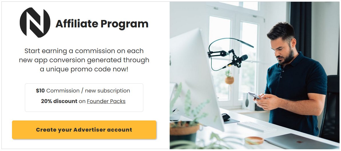 NativatorI's tweet photo. https://t.co/47SV0p0zBl launch its Affiliate Program! Start earning a commission on each app conversion generated through a unique promo code now! Submit your application if you are a Nocoder or Tech Influencer!
Link: https://t.co/iFHCpNDJP1
#affiliateprogram #influencer #nocode https://t.co/cnoQCoCfhZ