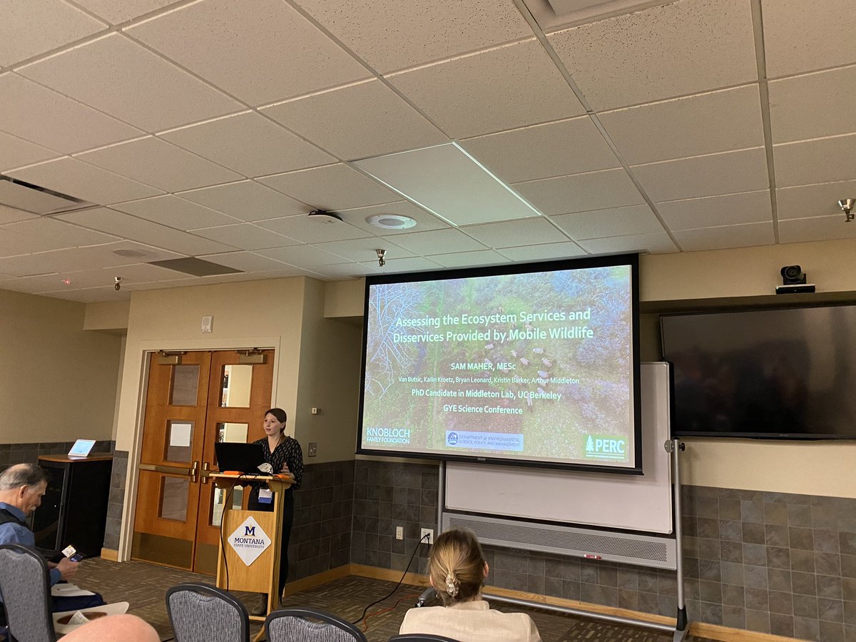 liztemplin_'s tweet photo. Yay! Sam Maher wrapped up the last day of the @GYEConference sharing an assessment of services and disservices by some of the GYE’s mobile ungulates! https://t.co/xOo3JE1g5w