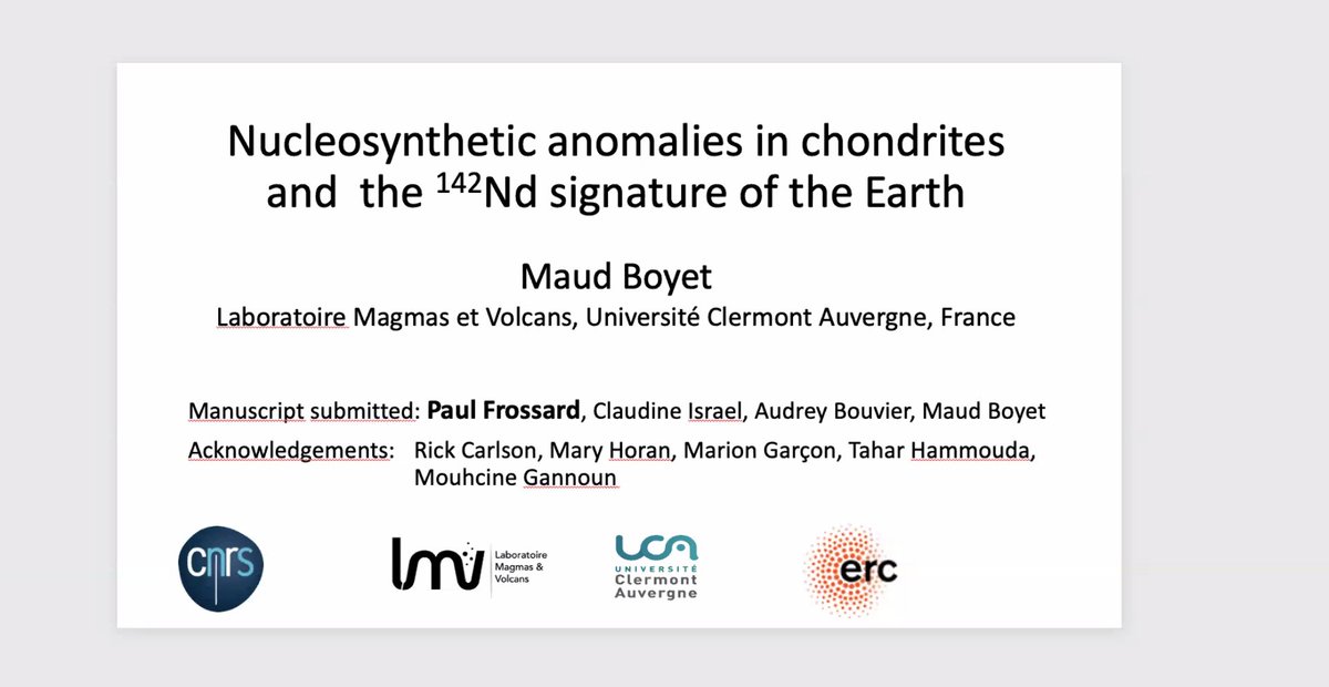 CarnegiePlanets's tweet photo. @ltelkins @MissionToPsyche Next up on the #RickFest lineup is Maud Boyet, who will be presenting, Nucleosynthetic Anomalies in Chondrites and the 142Nd Signature of the Earth." https://t.co/7LJh2PB9if