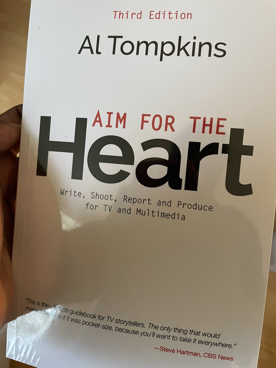 SharifDKing's tweet photo. It’s the perfect day to open @atompkins’s new book “Aim For The Heart.” I’m ready to gain some new knowledge to be applied in the journalism world. Thankful for Al, and the entire @CNN Staff for supplying us with this awesome literature during last week’s deep dive workshop. https://t.co/lq91yWTJCT