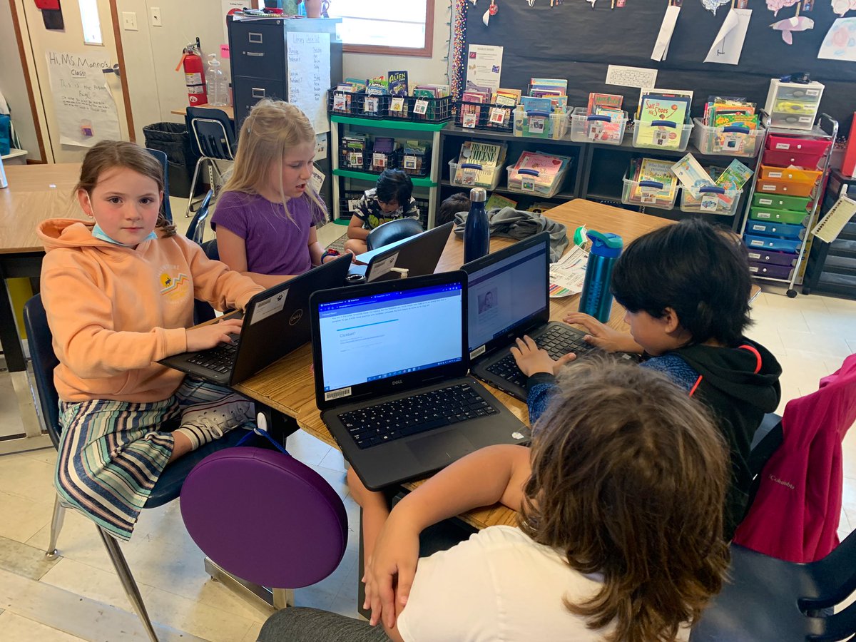 AP_Daubs's tweet photo. It had been so fun being back in the classroom the last few weeks! Students are engaging in a digital escape room to learn about clickbait and being responsible with their digital footprint. It’s been so fun watching them explore! #FCPSsbts @WoodburnES_3rd @WoodburnES https://t.co/tMnxSYiHrc