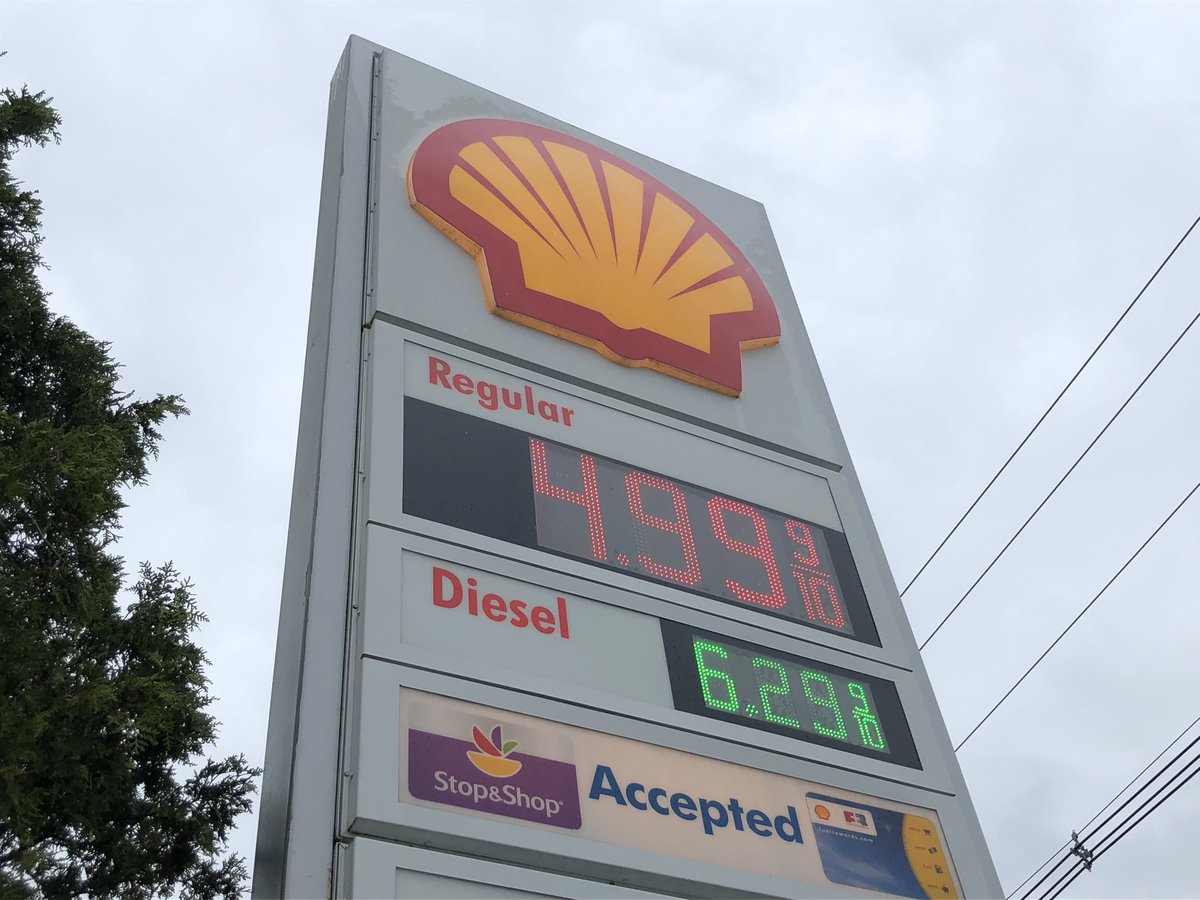 Driving along Rte 1 in Wrentham, and <a href="/AndyDevine78/">Andy Devine</a> and I spotted gas at just under $5 a gallon. On the flip side, at least diesel seems to be a little cheaper here compared to other places. <a href="/boston25/">Boston 25 News</a>