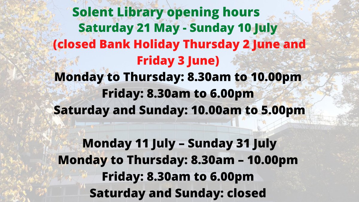 Solent Uni Library tweet media