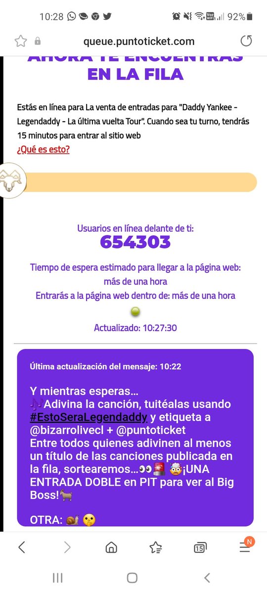 Soledad07N's tweet photo. #EstoSeraLegendaddy La canción "Despacito" @bizarrolivecl @puntoticket https://t.co/j0Aple3YkT
