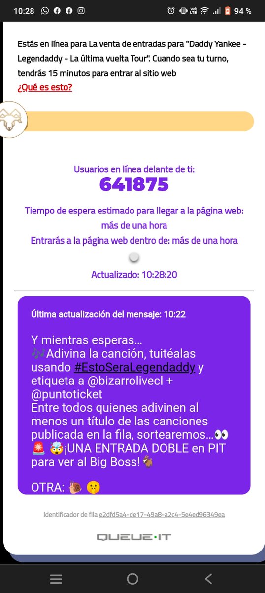 Alexsixx29's tweet photo. Con calma 🎶 #EstoSeraLegendaddy @bizarrolivecl @puntoticket https://t.co/hUndMDAkjz