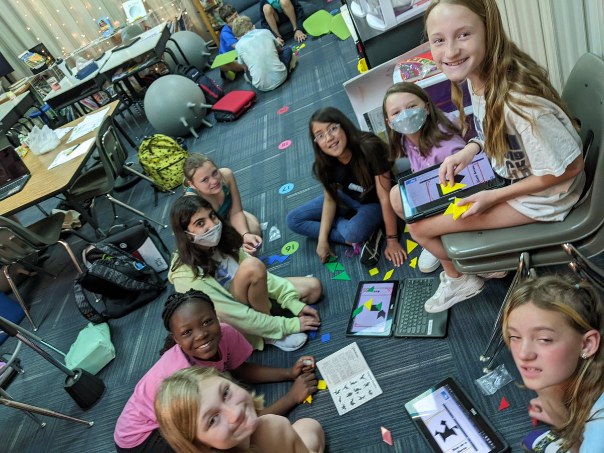 Celebrating the last day of rotations with math games: Geometry Bingo, Fraction dominoes and fraction war, Battleship, tangrams, and AdSuMuDi.  <a href="/hhehornets/">Hawthorn Hill Elementary</a>