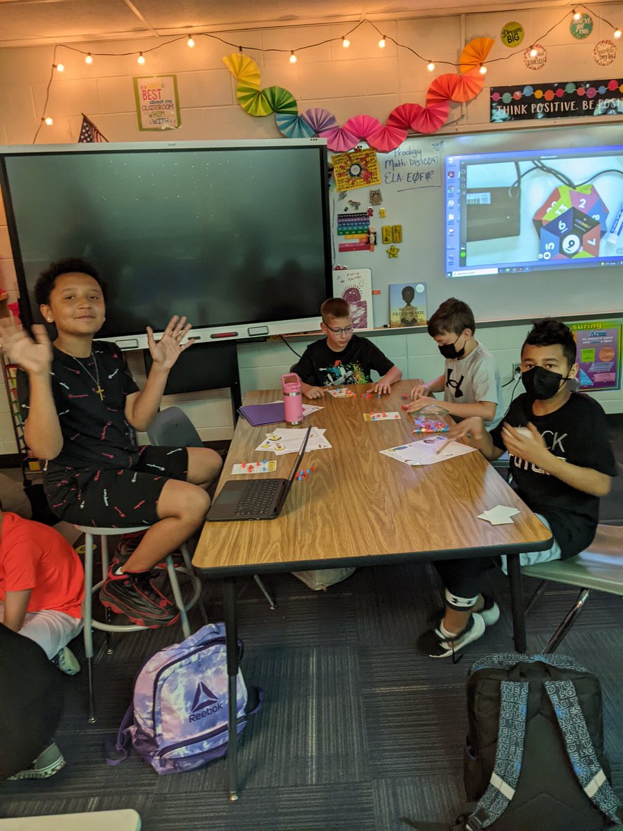 MrsDonelson's tweet photo. Celebrating the last day of rotations with math games: Geometry Bingo, Fraction dominoes and fraction war, Battleship, tangrams, and AdSuMuDi.  @hhehornets https://t.co/5DR0Cova8S