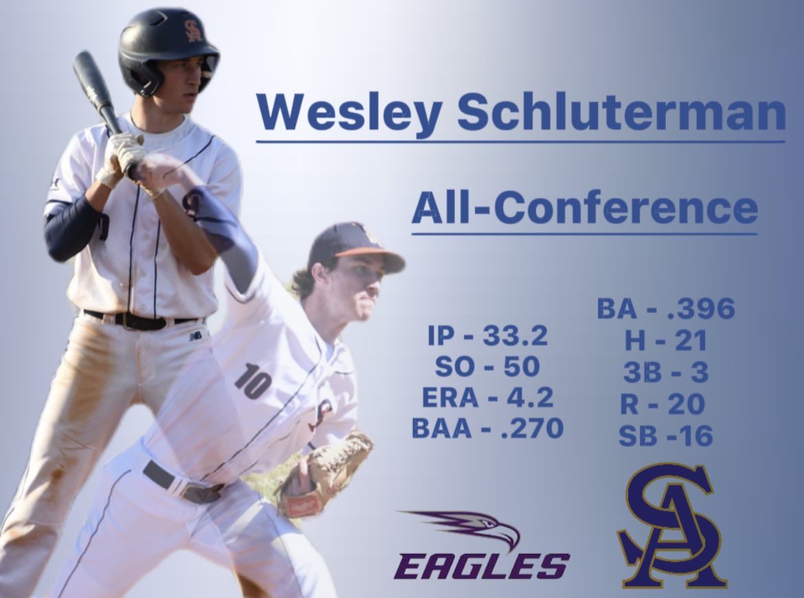 SubiBaseball's tweet image. Huge congratulations to @w_schluterman10 for earning all conference honors. Thank you for always representing our program in the best way. #SABaseball