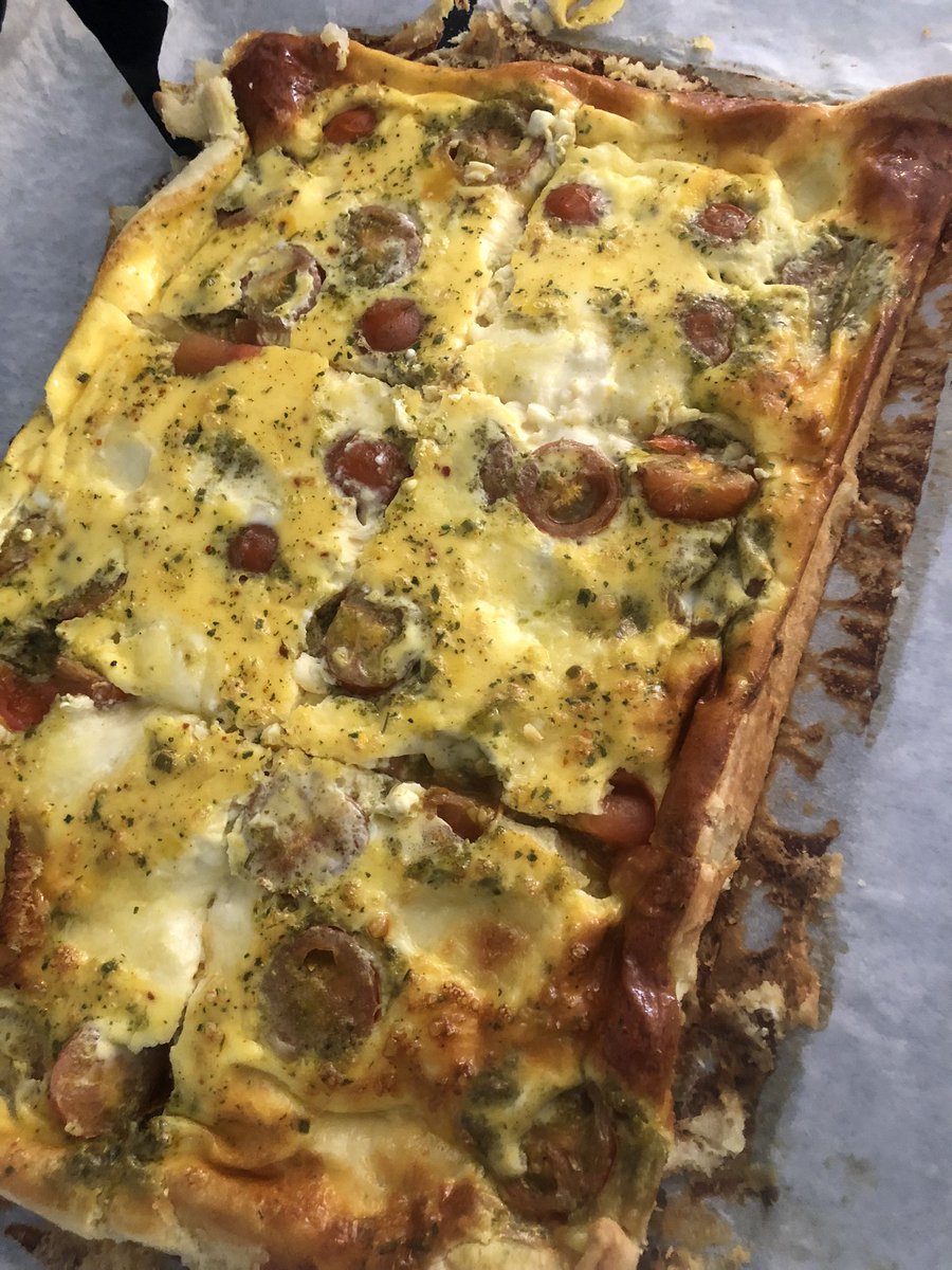 Delicious caprese tart on today 😍cherry tomato, basil pesto and mozzarella on a light pasty base - yum! 
#Cafe #monaghan #visitmonaghan #monaghanhasit #shopsmall #supportlocal  #keepmonaghanalive #food #thecottontail #irishbusiness #keepitlocal #irishcafe #irishfemalebusiness