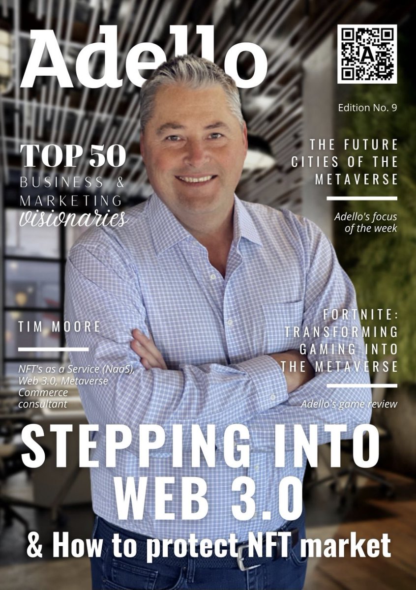 timmoorelive's tweet photo. Thanks @Adello “Stepping into #Web3”- Tim Moore, Top 50 Business and Marketing Visionaries

Available for download now: https://t.co/wncRB1fXDg

#top50 #business #marketing #visionaries #nft #nfts #naas #Metaverse #digitalbusiness https://t.co/DNqRhV992y