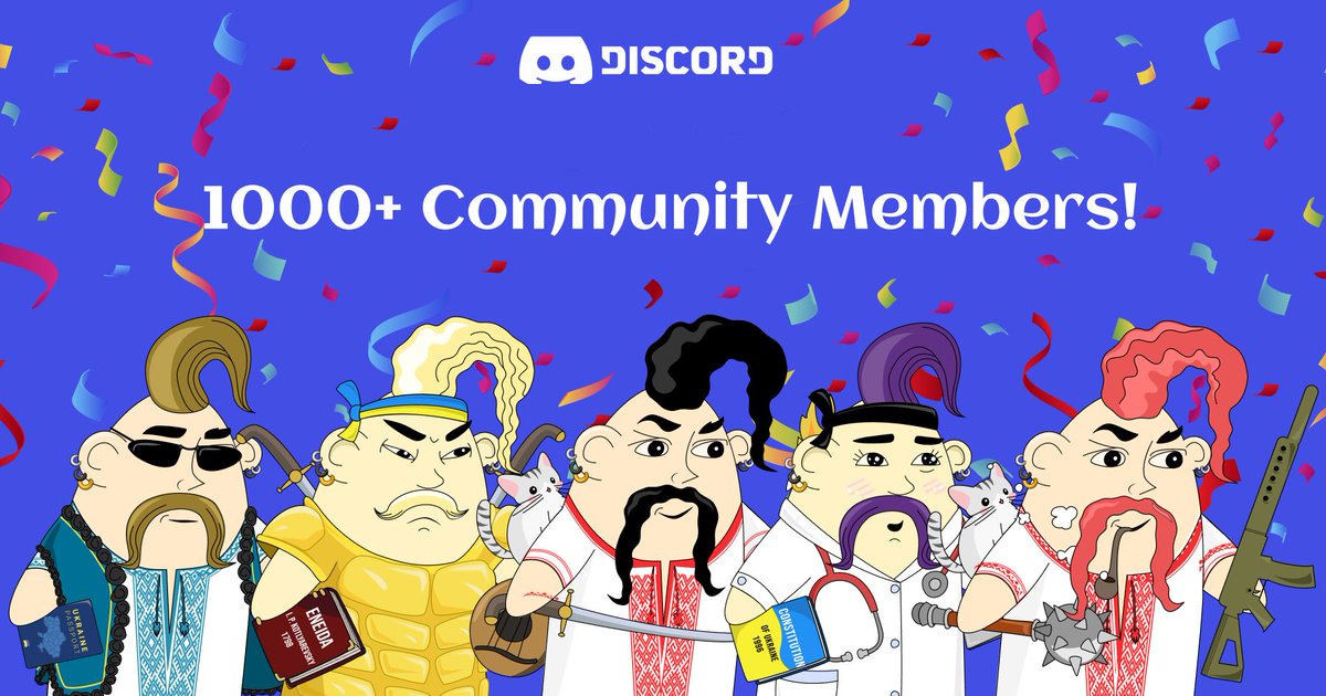 MORE than 🎊1000 community members🎊 on our Discord

The Cossacks community is growing by leaps and bounds, we`re excited!

We share memes, films, favourite NFT collections, discuss news and share updates
🤍Join - discord.com/invite/cryptoc…

#crypto_cossacks_club #nfts #nftcommunity
