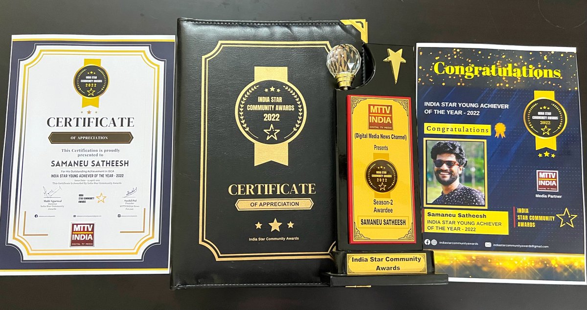 samaneu's tweet photo. My sincere gratitude to MTTV INDIA AND INDIA STAR COMMUNITY for presenting this prestigious as well as coveteous award. 

#indiastaryoungachiever2022 #awards #samaneusatheesh #samaneu #awardsforexcellence #digitalmarketingtips #Trending #MarketingStrategy #digitalmarketingagency https://t.co/DmhsMgBf7I