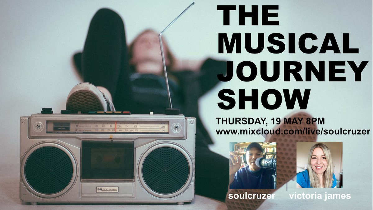 soulcruzer's tweet photo. The Musical Journey Show returns tonight! My guest co-host is @VictoriaJamesUK Join us at 8PM on #mixcloudlive for the usual shenanigans, music, and chat. Listen LIVE here: https://t.co/ou6nqk4eLP https://t.co/I6UeF9sJRq