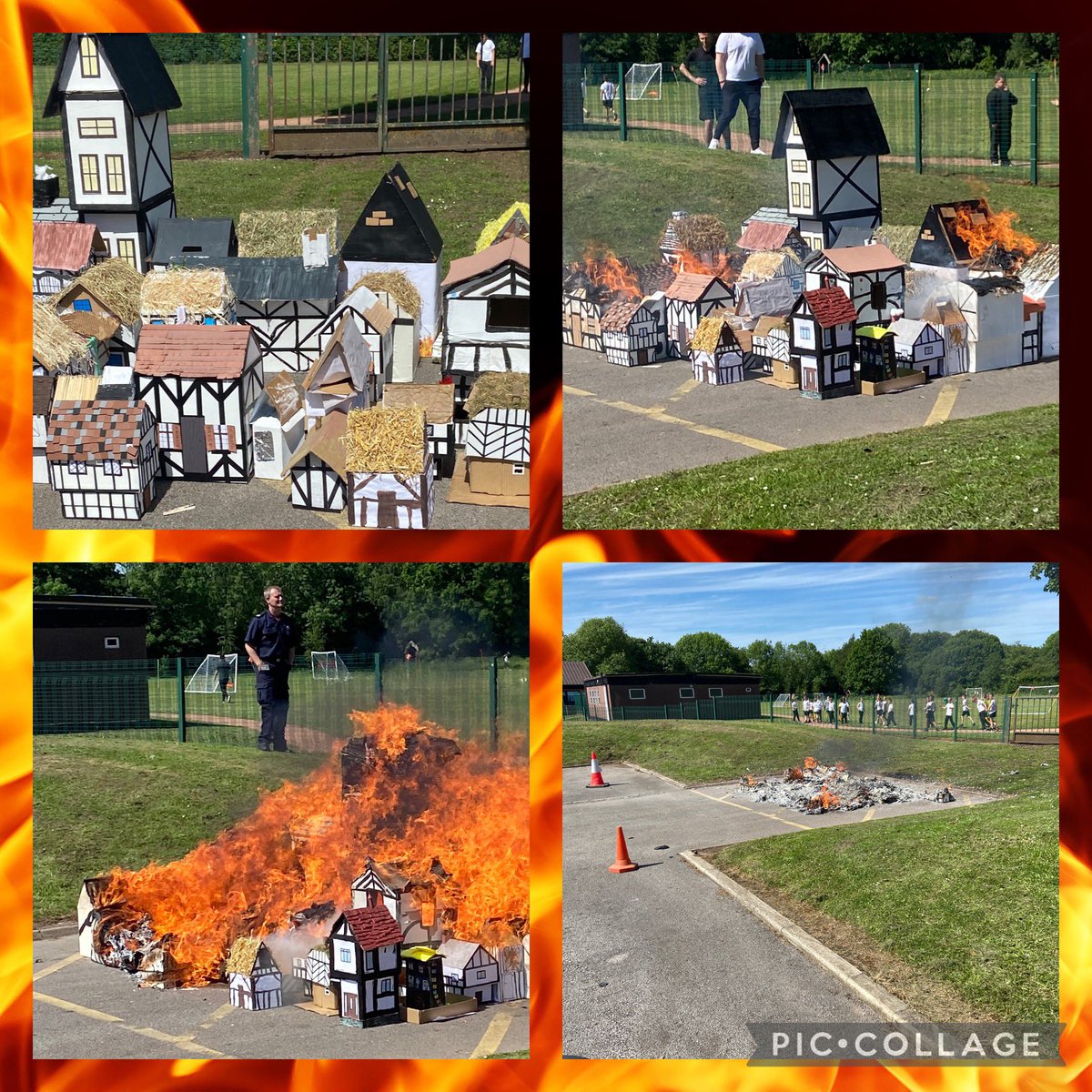 WireRach's tweet image. And just like that Jude, Luca’s and their @LockiesCPS class mates projects go up in flames! #lockiesburning #puddinglane