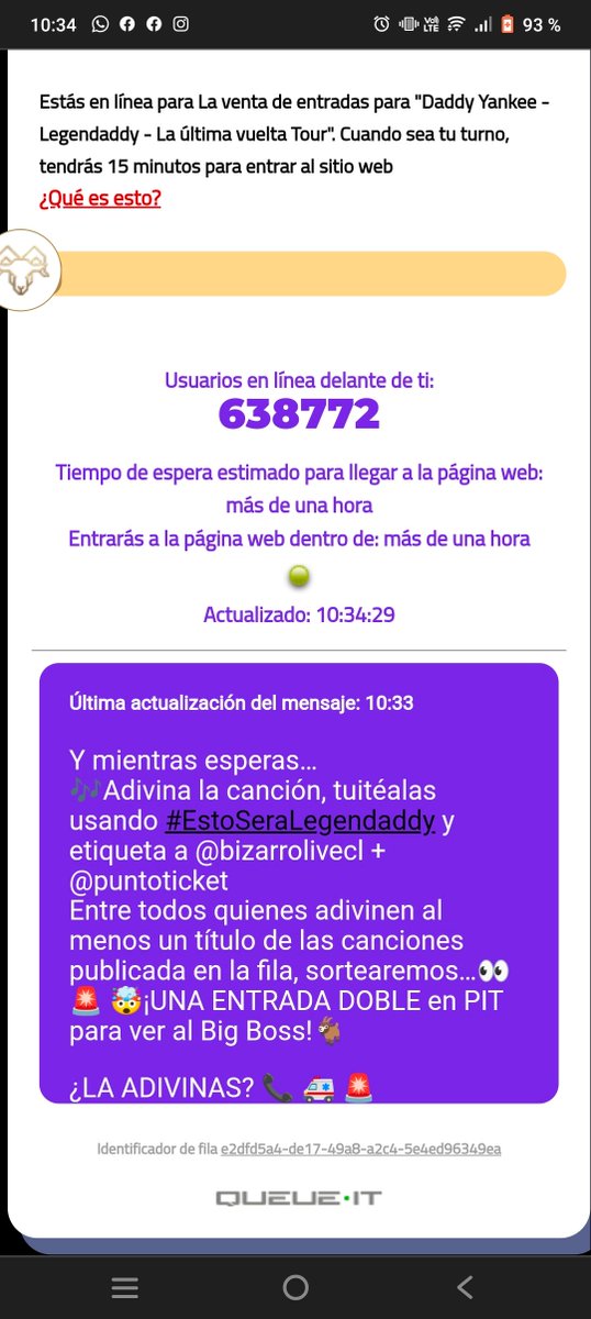 Alexsixx29's tweet photo. Llamado de Emergencia 🎶 #EstoSeraLegendaddy @bizarrolivecl @puntoticket https://t.co/4zcQMnf6gz