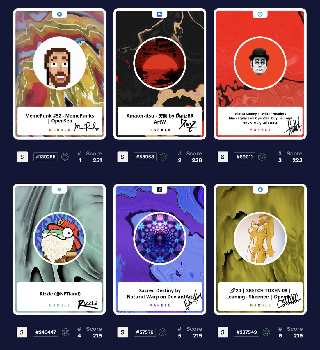 These are the top cards in the #Autographs arena right now!

<a href="/MemePunksnft/">MemePunks</a> @TeixeiraHeidy <a href="/money_alotta/">ᗩᒪᎧTTᗩ ᗰᎧᑎEY❂</a> <a href="/NFTland/">Rizzle</a> <a href="/Natural_Warp/">Natural Warp</a> <a href="/skeenee_art/">Skeenee 🎨☠️</a> 🔥
