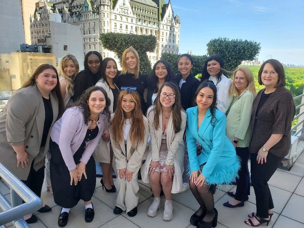 UNTCMHT's tweet photo. Today, we give a #ThankfulThursday shout out to @LouisVuitton and our Merchandising #untalumni Lanessa Elrod for sharing their world with our New York Study Tour students. #untcmht #merchandising #retailsfuture https://t.co/IhrsBAjLKg