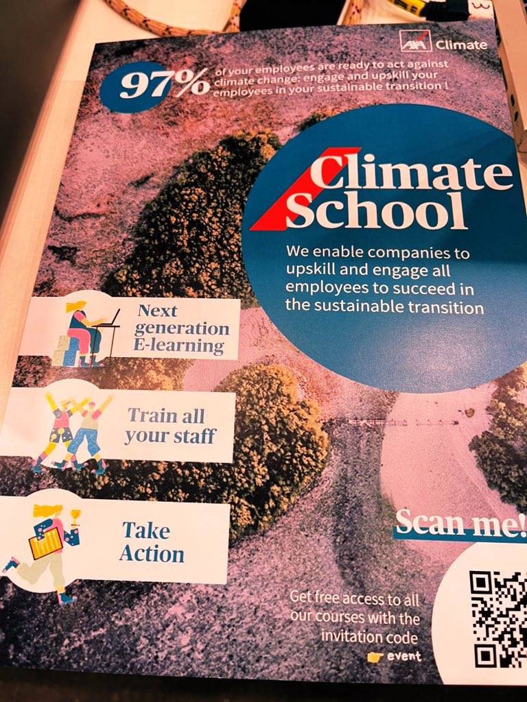 Welcome Heroes of Change. Do you know the #AXAClimateSchool? Join us to the #AXA Climate workshop @ChangeNOW_world and succeed in the sustainable transition 🌍 🌱 🌊
