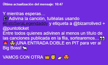dutrella's tweet photo. TÚ PRÍNCIPE! !#estoseralegendaddy 
@bizarrolivecl 
DADDY SI TU SUPIERAS LO QUE ME PASA CADA VEZ QUE TE VEOOOOOOO! QUISIERA CONFESARTE LO QUE SIENTO Y NO ME ATREVOOOOO

MILEMOCIONES ME DOMINAN CADA VEZ QUE TE VEOO
 
@puntoticket TE VEO CERCA Y A LA MISMA VEZ TE SIENTO TAN LEJOOOS https://t.co/87SY70EGCA