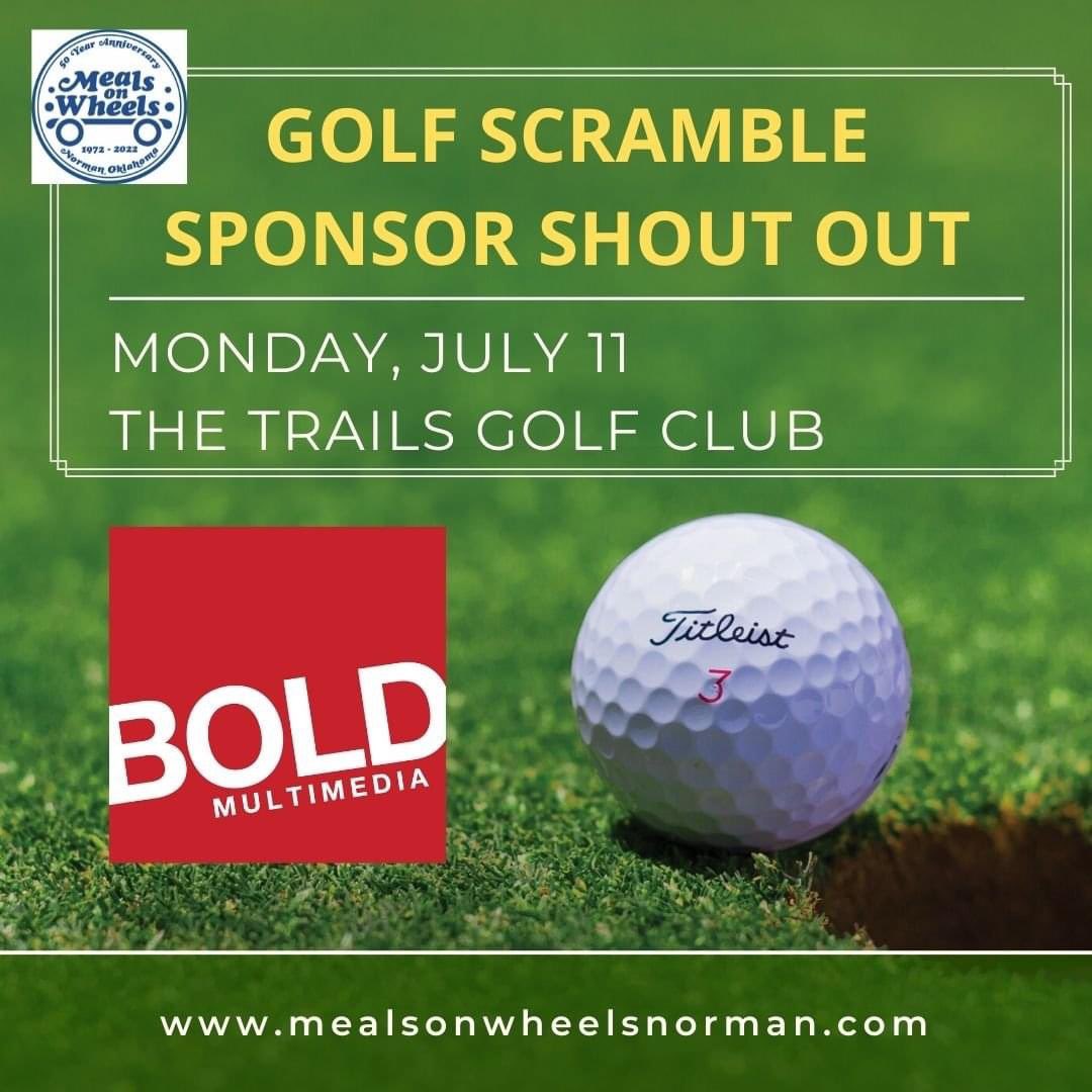 mealsonwheelsok's tweet photo. Golf Scramble Sponsor Shout Out: @BOLD_Multimedia 
A very special thank you to Bold Multimedia for serving as the Website Sponsor for the Meals on Wheels Golf Scramble and Silent Auction! Check them out for your marketing needs at https://t.co/kEVj7SkWzv https://t.co/V27LmDdL0g