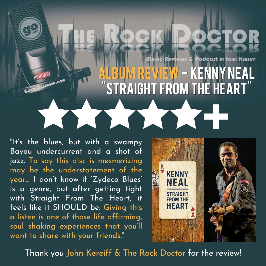 kennynealblues's tweet photo. Thank you to The Rock Doctor for this great review of "Straight From The Heart;" check out the full writeup at the link below (the review is about 3/4 of the way down the page), and  and make sure you pre-save the record so you can be the first to listen when it drops TOMORROW! https://t.co/IXNtL9yHZw