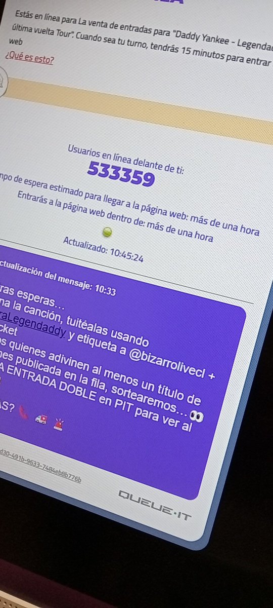 Nataliarayap's tweet photo. @bizarrolivecl @puntoticket 
#EstoSeraLegendaddy 
LA CANCION ES LLAMADO DE EMERGENCIA
#todosSomosDaddy https://t.co/u92JVCQEtJ