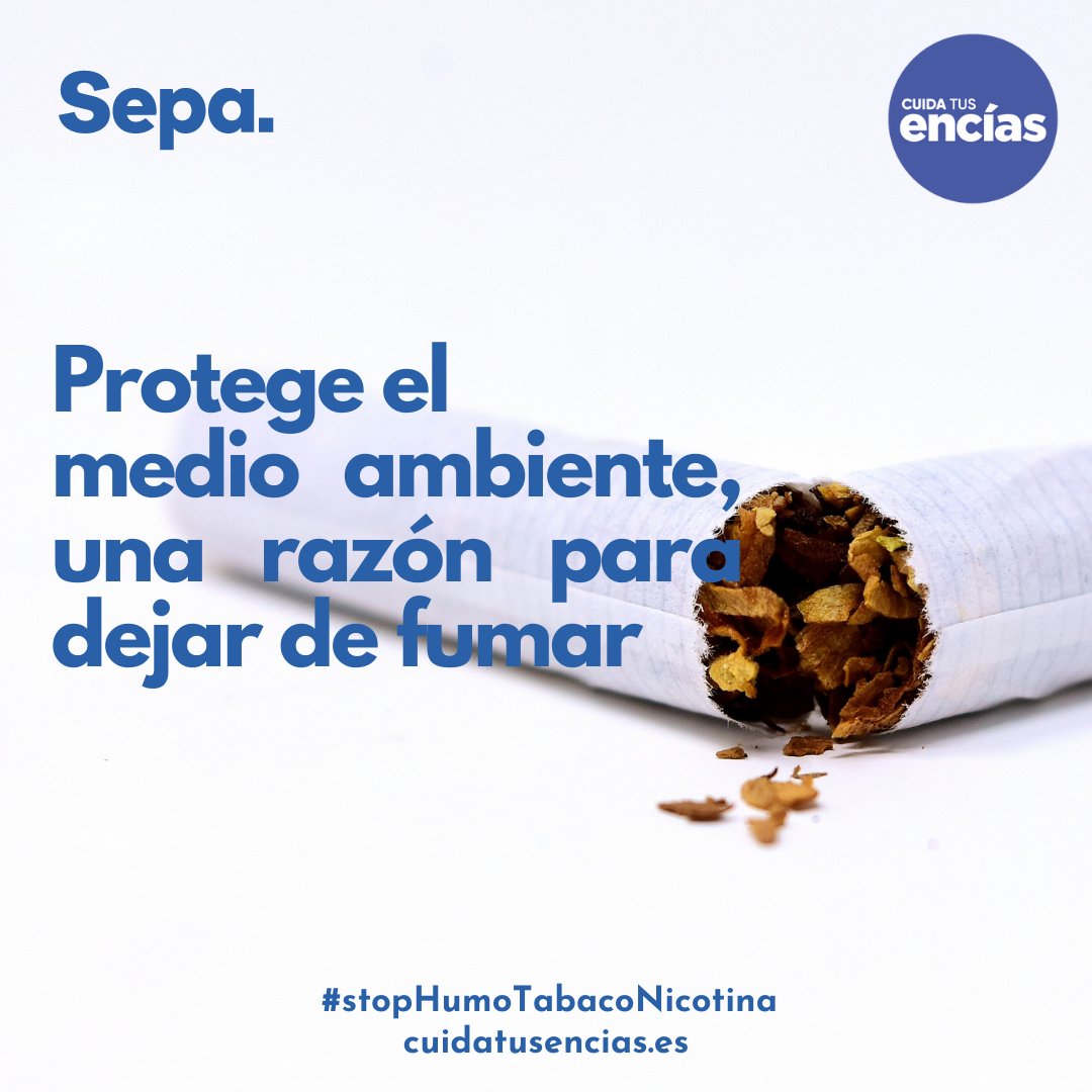Desde @cuidatusenciasoficial nos sumamos en el #diamundialcontraeltabaco🚭 a la iniciativa #stopHumoTabacoNicotina lanzando el mensaje de que dejando de fumar también ayudas al medio ambiente. Comparte para que cada haya menos fumadores en nuestro planeta