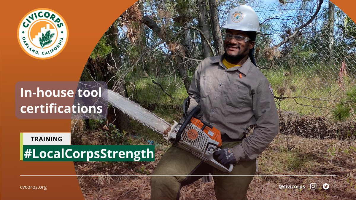 Civicorps's tweet photo. At Civicorps, young adults 18-26 have the opportunity to build their resume through job training in conservation and recycling, including in-house tool certifications. 

Learn more: https://t.co/lnkZpScZfy #CareerPathways #LocalCorpsPride https://t.co/ndYzjzcVxQ