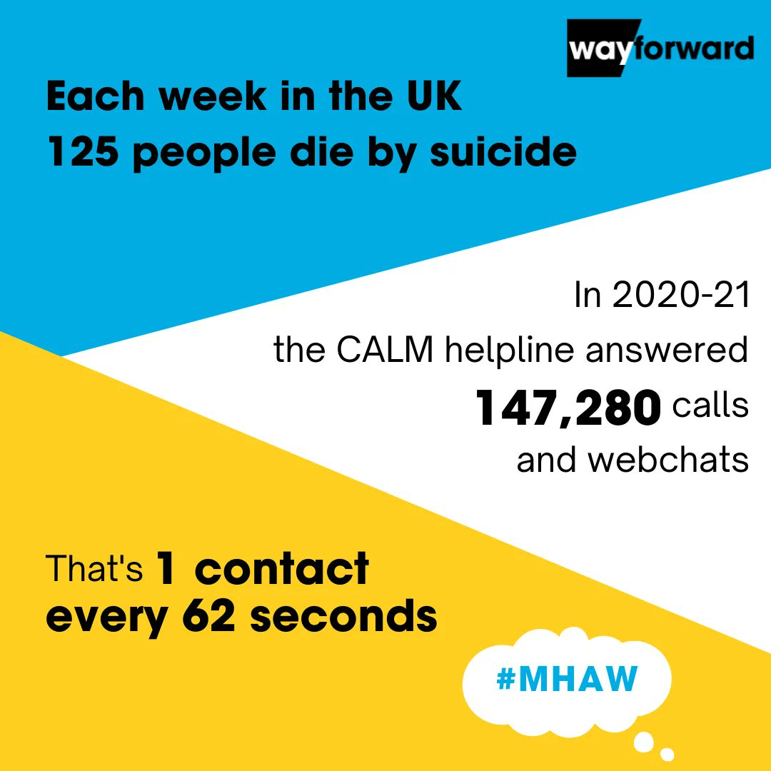 During Covid-19 lockdowns <a href="/theCALMzone/">CALM</a>'s helpline saw a 36% increase in demand. Last week’s #MentalHealthAwarenessWeek saw <a href="/theCALMzone/">CALM</a> push for #ACTION to ensure people prioritise their mental health. This is a charity pushing boundaries to ensure that no-one is left behind.