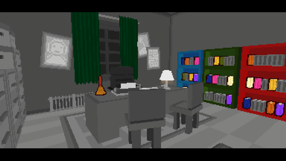 Clock_Out_Games's tweet photo. Some screenshots of the second map - This one is has a 50's noir theme and mostly takes place in a hotel during a crime scene investigation. #gamedev #indiedev #unity3d https://t.co/0JcLBtn3Fk