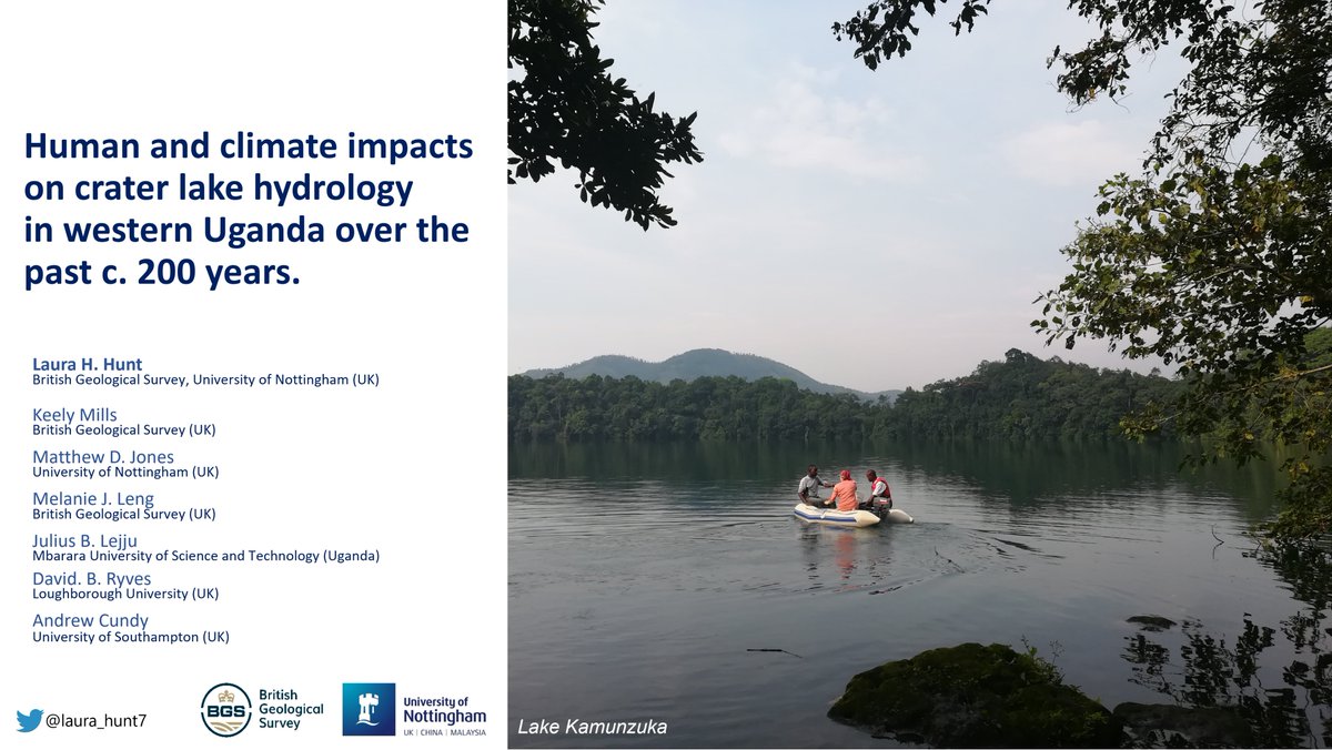 Tomorrow is a big day for Ugandan crater lake research at the #PAGES22 @PAGES_IPO Conference!

First up: I'm giving a talk about 2 lake sediment core records, and what this tells us recent about hydrological variability @ 9am, virtual room 3 (OSM24)