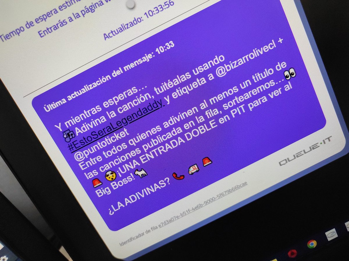 AleJeeeria's tweet photo. Llamado de emergencia @puntoticket  @bizarrolivecl #EstoSeraLegendaddy https://t.co/ochris6H91