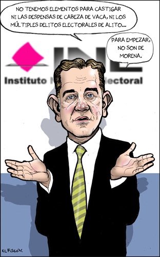 epigmenioibarra's tweet photo. El INE de Lorenzo Córdova sigue guardando silencio…
¿No que eran imparciales?
Cartón de @fisgonmonero https://t.co/P9vJaI1Dej