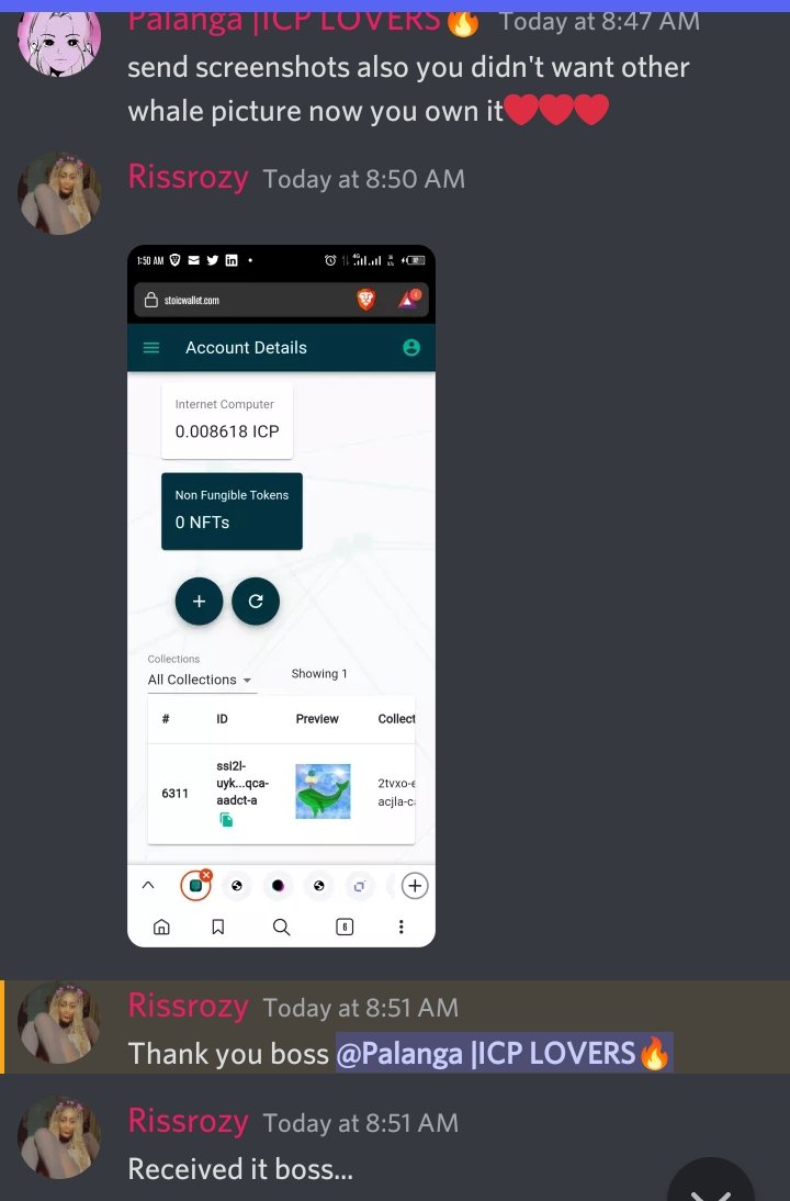 MaxVirus25's tweet photo. Happy To Share Give Of My One Whale To Someone Lost he's Wallet Congrats and Enjoy your New whale You don't need To find others whale picture to make your PFP in DC you have the watermelon whale Enjoy it and be Happy 🥳🥳
@ic_whale #sharingIsLove #icp #dfinity https://t.co/5WmgxLn9fL