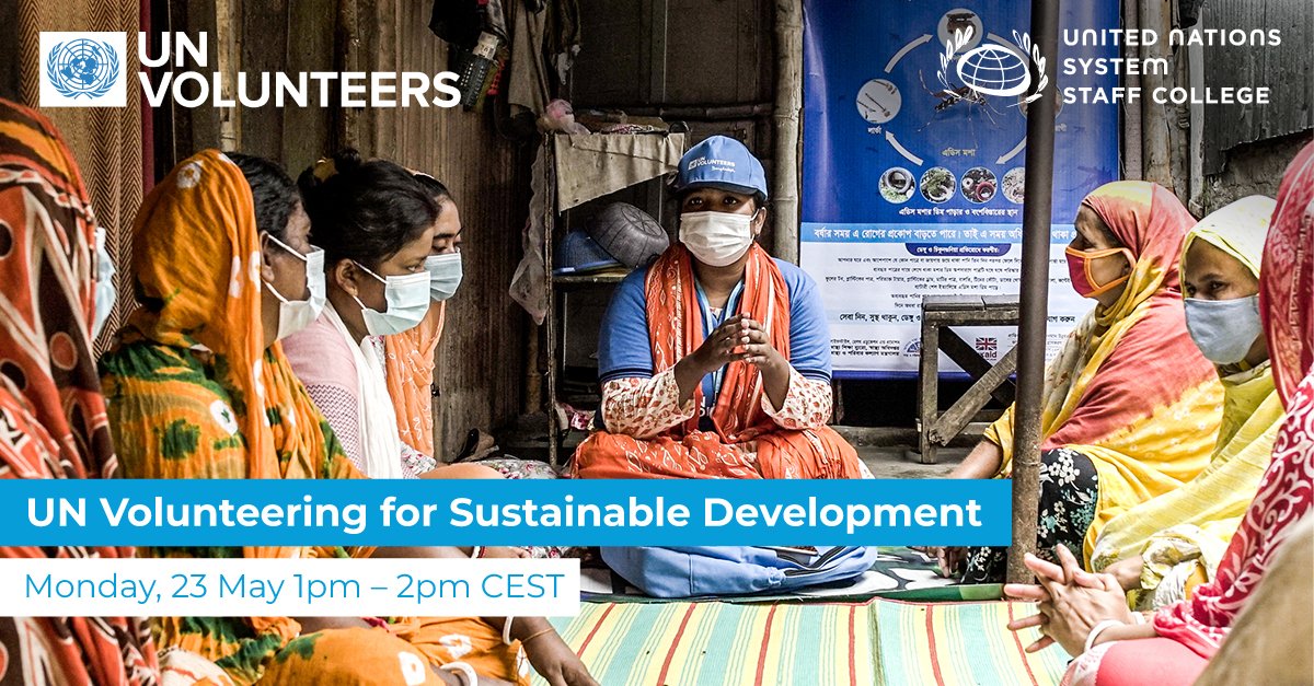 Volunteerism offers opportunities for people everywhere to promote and implement the #SDGs.

Join "UN #Volunteering for #SustainableDevelopment" online event to learn more about critical role of <a href="/UN/">United Nations</a> #Volunteers!

🗓️23 May🕑13:00 CEST▶️bit.ly/3lnbxJS