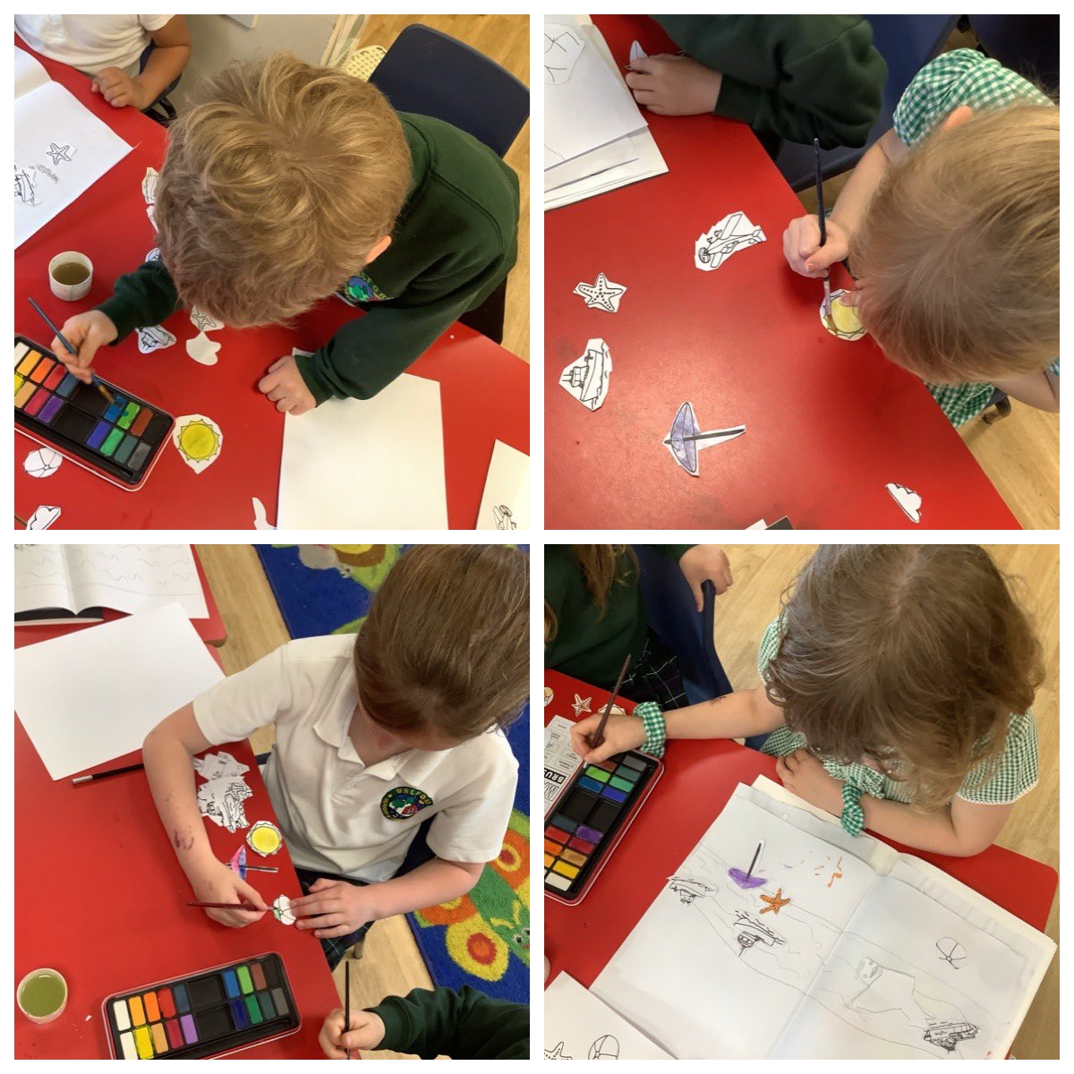 WalfordSchool's tweet photo. Class 1 have been working hard at their landscape scene artwork over the past few weeks. @kapowprimary We were inspired by Van Gogh and had to create our landscape background, thinking about textured materials and using both our cutting and collage skills. 🌍🎨🖌🖼 https://t.co/psTKHIgAur